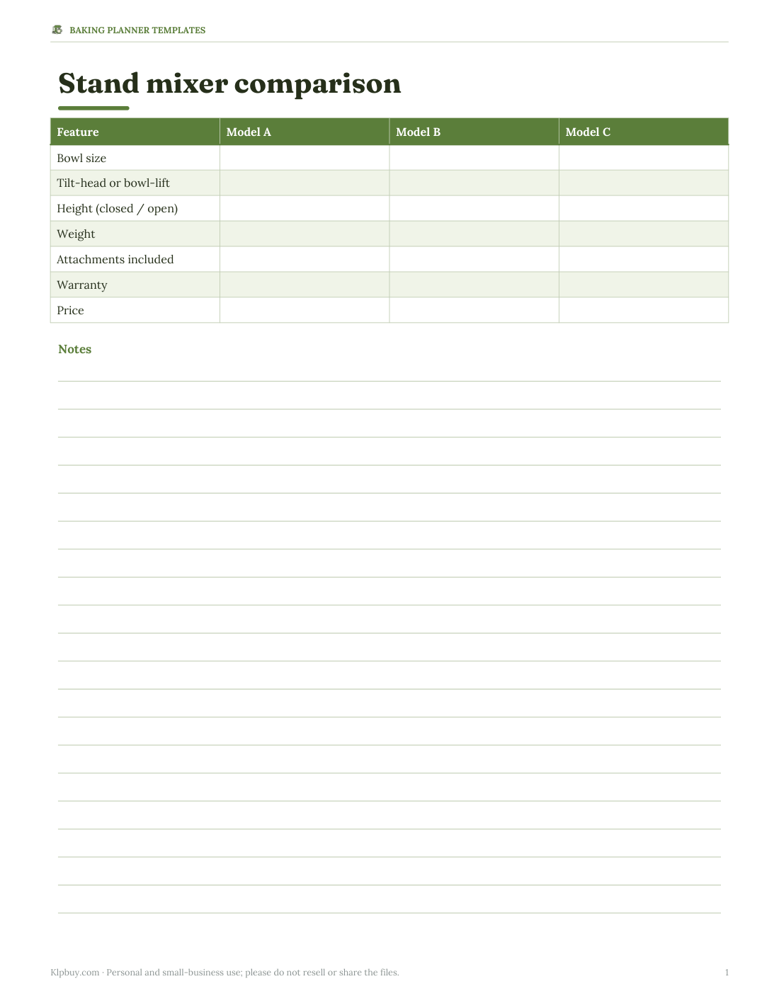 Preview of the first page of Comparison worksheet